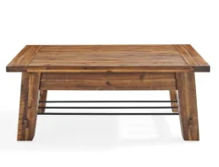 Kirkland's Home Honey Acacia Wood Coffee Table With Metal Bars- Coffee Tables