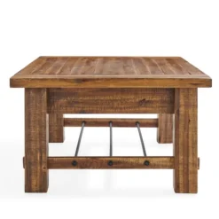 Kirkland's Home Honey Acacia Wood Coffee Table With Metal Bars- Coffee Tables