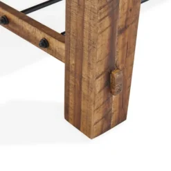 Kirkland's Home Honey Acacia Wood Coffee Table With Metal Bars- Coffee Tables