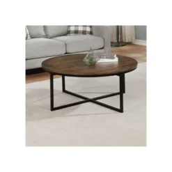 Kirkland's Home Honey Acacia Wood Round Coffee Table- Coffee Tables