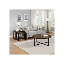 Kirkland's Home Honey Acacia Wood Round Coffee Table- Coffee Tables