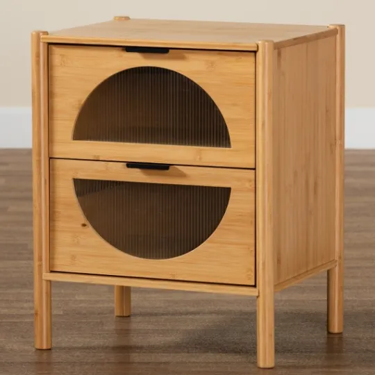 Kirkland's Home Honey Crescent Window 2-Drawer Nightstand- Nightstands