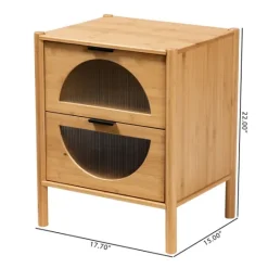 Kirkland's Home Honey Crescent Window 2-Drawer Nightstand- Nightstands
