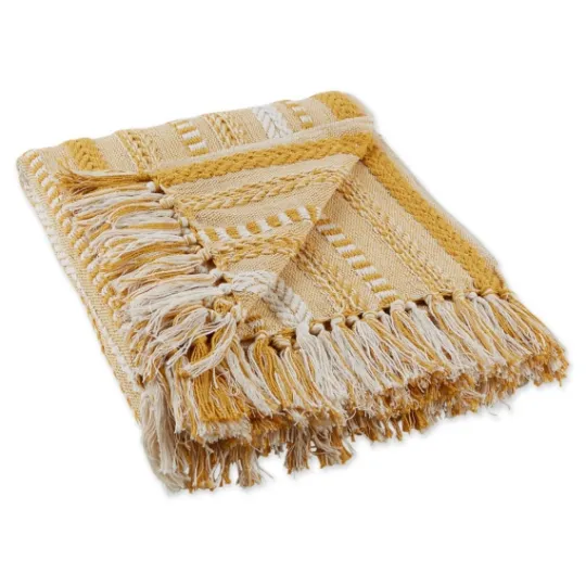 Kirkland's Home Honey Gold Braided Fringe Throw- Blankets & Throws