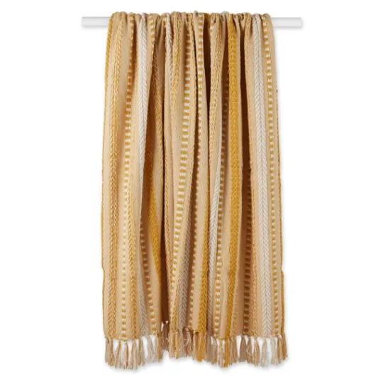 Kirkland's Home Honey Gold Braided Fringe Throw- Blankets & Throws