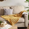 Kirkland's Home Honey Gold Slub Stripe Decorative Throw- Blankets & Throws