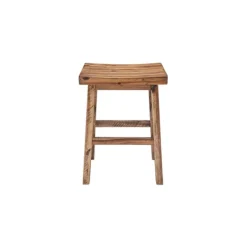 Kirkland's Home Honey Saddle Seat Wood Counter Stool- Bar Stools & Counter Height Stools