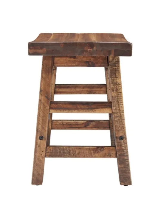 Kirkland's Home Honey Saddle Seat Wood Stool- Benches & Ottomans