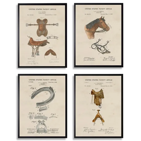 Kirkland's Home Horse Patents Framed Art Prints, Set Of 4- Framed Art