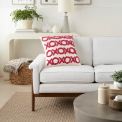 Kirkland's Home Hot Pink Tufted Xoxo Pillow- Pillows