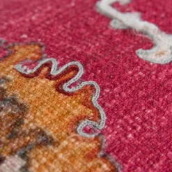 Kirkland's Home Hot Pink Vintage Rug Lumbar Pillow- Pillows