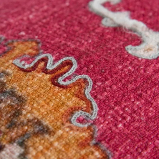 Kirkland's Home Hot Pink Vintage Rug Lumbar Pillow- Pillows