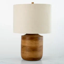 Kirkland's Home Hudson Brown Wood Table Lamp- Table Lamps
