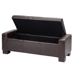 Kirkland's Home Hudson Tufted Faux Leather Storage Bench- Benches & Ottomans