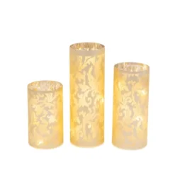 Kirkland's Home Hurricane Glass Luminaries, Set Of 3- Candle Holders