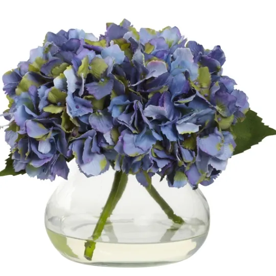 Kirkland's Home Hydrangea Arrangement In Clear Vase- Arrangements & Greenery
