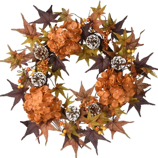 Kirkland's Home Hydrangea Maple Berry Frosted Harvest Wreath- Wreaths