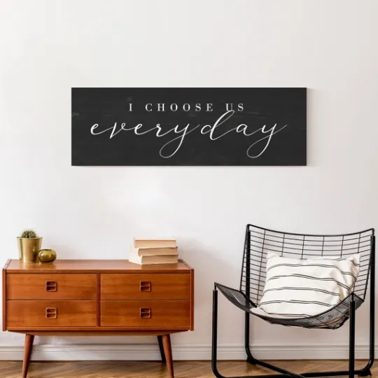Kirkland's Home I Choose Us Every Day Canvas Wall Plaque- Wall Quotes & Signs