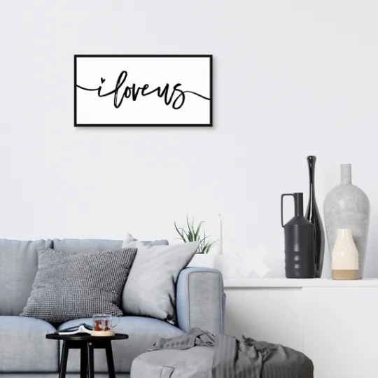 Kirkland's Home I Love Us Framed Canvas Art Print, 25X13 In.- Wall Quotes & Signs
