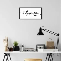Kirkland's Home I Love Us Framed Canvas Art Print, 25X13 In.- Wall Quotes & Signs