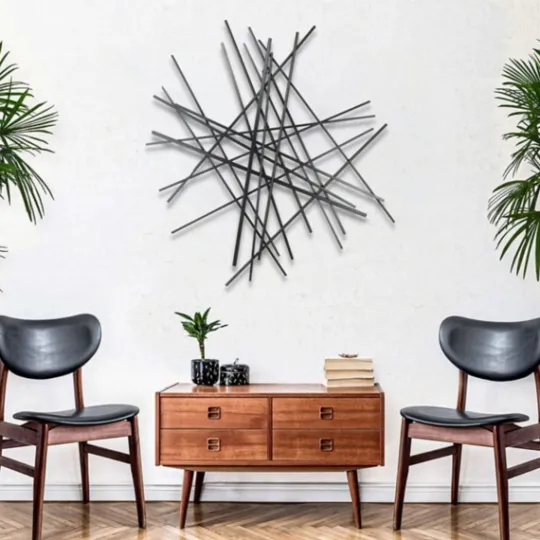 Kirkland's Home Icilio Abstract Linear Wall Plaque- Wall Plaques