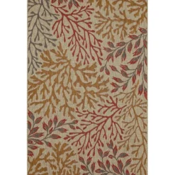 Kirkland's Home Ikat Coral Sunset Outdoor Area Rug, 5X7- Outdoor Rugs