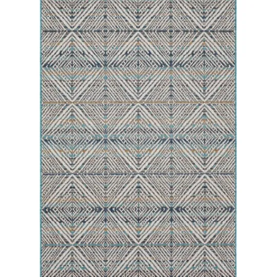 Kirkland's Home Ikat Diamond Indigo Outdoor Area Rug, 5X7- Outdoor Rugs