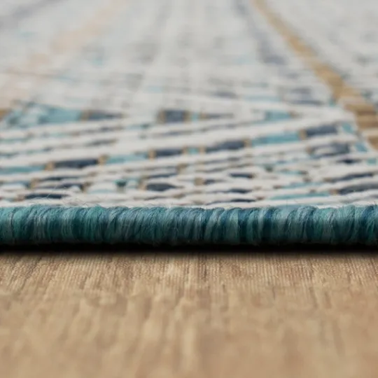 Kirkland's Home Ikat Diamond Indigo Outdoor Area Rug, 5X7- Outdoor Rugs
