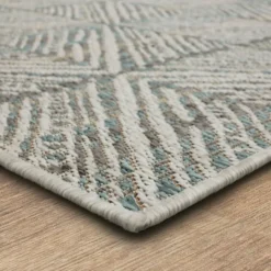 Kirkland's Home Ikat Diamond Light Outdoor Area Rug, 5X7- Outdoor Rugs