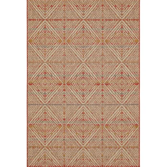Kirkland's Home Ikat Diamond Sunset Outdoor Area Rug, 5X7- Outdoor Rugs