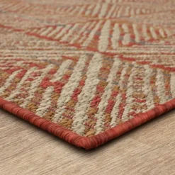 Kirkland's Home Ikat Diamond Sunset Outdoor Area Rug, 5X7- Outdoor Rugs