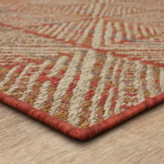 Kirkland's Home Ikat Diamond Sunset Outdoor Area Rug, 5X7- Outdoor Rugs