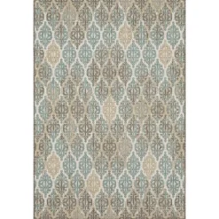 Kirkland's Home Ikat Scrolling Brown Outdoor Area Rug, 5X7- Outdoor Rugs