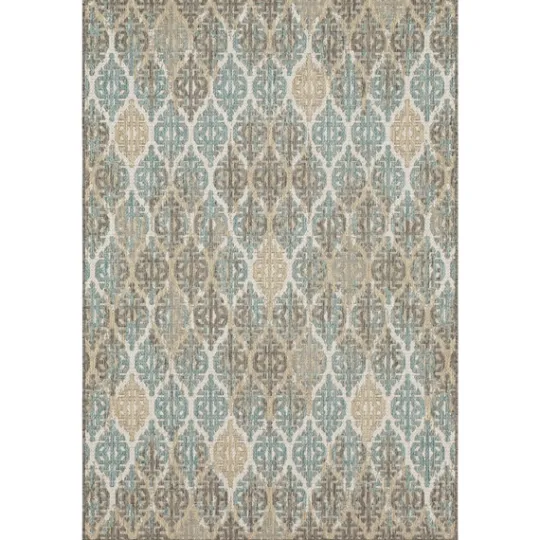 Kirkland's Home Ikat Scrolling Brown Outdoor Area Rug, 5X7- Outdoor Rugs