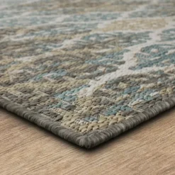 Kirkland's Home Ikat Scrolling Brown Outdoor Area Rug, 5X7- Outdoor Rugs