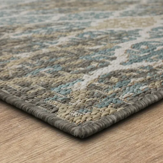 Kirkland's Home Ikat Scrolling Brown Outdoor Area Rug, 5X7- Outdoor Rugs