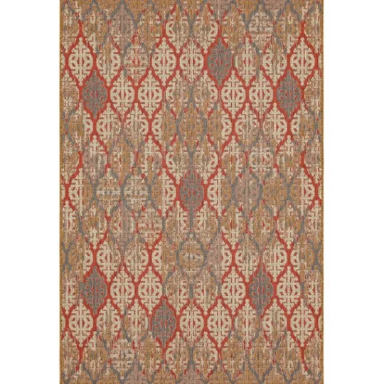Kirkland's Home Ikat Scrolling Sunset Outdoor Area Rug, 5X7- Outdoor Rugs