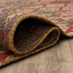 Kirkland's Home Ikat Scrolling Sunset Outdoor Area Rug, 5X7- Outdoor Rugs