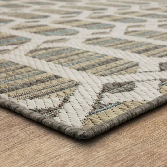 Kirkland's Home Ikat Vibrant Tan Outdoor Area Rug, 5X7- Outdoor Rugs