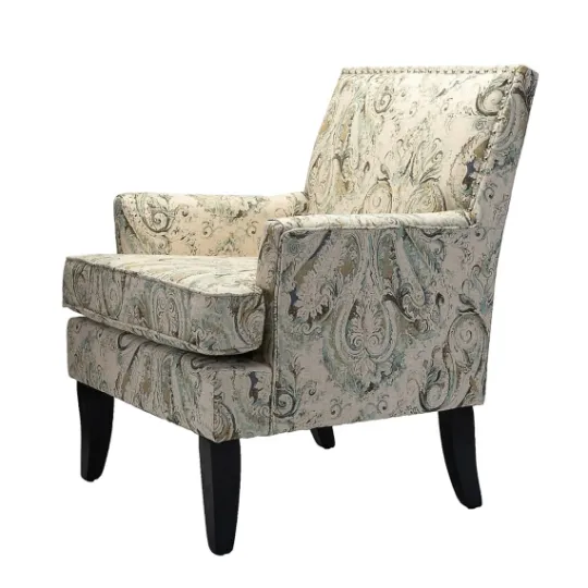Kirkland's Home Indigo And Yellow Floral Upholstered Accent Chair- Accent Chairs