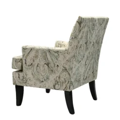 Kirkland's Home Indigo And Yellow Floral Upholstered Accent Chair- Accent Chairs