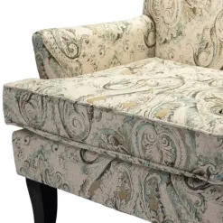 Kirkland's Home Indigo And Yellow Floral Upholstered Accent Chair- Accent Chairs