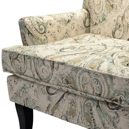 Kirkland's Home Indigo And Yellow Floral Upholstered Accent Chair- Accent Chairs