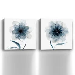 Kirkland's Home Indigo Bloom Canvas Art Prints, Set Of 2- Canvas Art