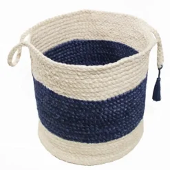 Kirkland's Home Indigo Bold Striped Jute Basket, 19 In.- Baskets & Boxes