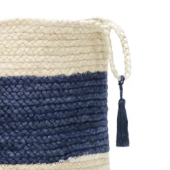 Kirkland's Home Indigo Bold Striped Jute Basket, 17 In.- Baskets & Boxes