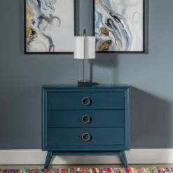 Kirkland's Home Indigo 3-Drawer Wood Chest- Dressers & Chests