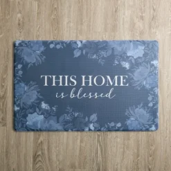 Kirkland's Home Indigo Floral Blessed Kitchen Mat- Kitchen & Floor Mats