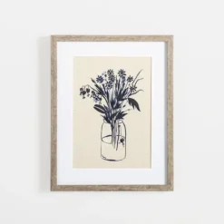 Kirkland's Home Indigo Floral Vase Ii Framed Art Print- Framed Art