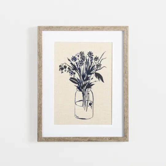 Kirkland's Home Indigo Floral Vase Ii Framed Art Print- Framed Art